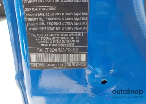 2013 Land Rover Range Rover Sport Hse z USA, uszkodzony, nr VIN SALSF2D47DA793242